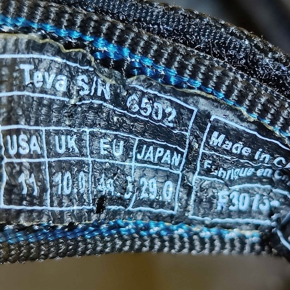 Teva Hurricane XLT 2 Black Gray Blue Hiking Sandals Strap Shoes Men's Size 11 - Picture 9 of 9